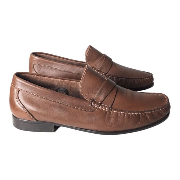 SANDRO MOSCOLONI Diego Brown Leather Loafer Size 11D - Picture 3 of 9